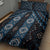 New Zealand Aotearoa Quilt Bed Set Blue Poutama With Taniko Pattern LT05