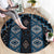 New Zealand Aotearoa Round Carpet Blue Poutama With Taniko Pattern LT05