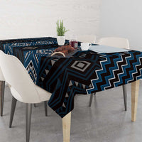 New Zealand Aotearoa Tablecloth Blue Poutama With Taniko Pattern LT05 - Polynesian Pride