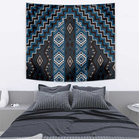 New Zealand Aotearoa Tapestry Blue Poutama With Taniko Pattern LT05