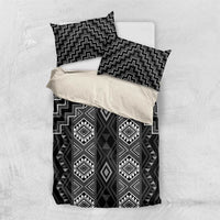 New Zealand Aotearoa Bedding Set Black Poutama With Taniko Pattern LT05