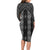 New Zealand Aotearoa Family Matching Long Sleeve Bodycon Dress and Hawaiian Shirt Black Poutama With Taniko Pattern LT05