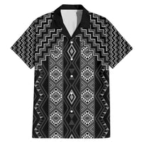 New Zealand Aotearoa Family Matching Mermaid Dress and Hawaiian Shirt Black Poutama With Taniko Pattern LT05