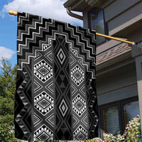 New Zealand Aotearoa Garden Flag Black Poutama With Taniko Pattern LT05 - Polynesian Pride