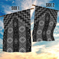 New Zealand Aotearoa Garden Flag Black Poutama With Taniko Pattern LT05 - Polynesian Pride