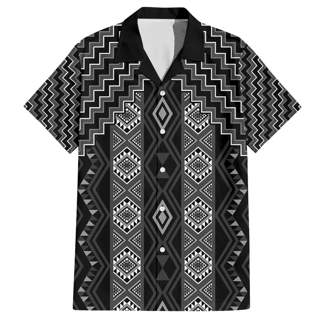 New Zealand Aotearoa Hawaiian Shirt Black Poutama With Taniko Pattern LT05 Black - Polynesian Pride