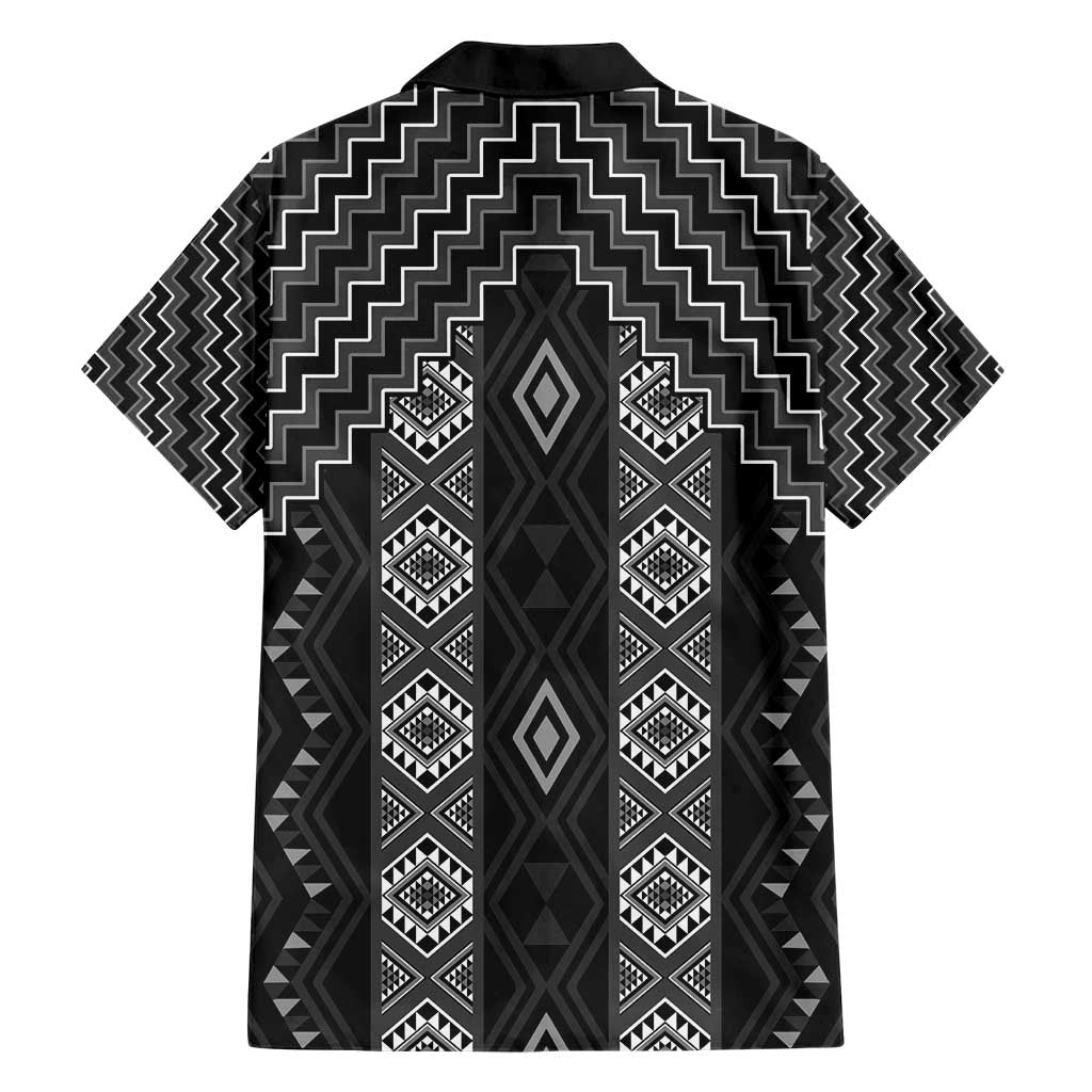 New Zealand Aotearoa Hawaiian Shirt Black Poutama With Taniko Pattern LT05 - Polynesian Pride