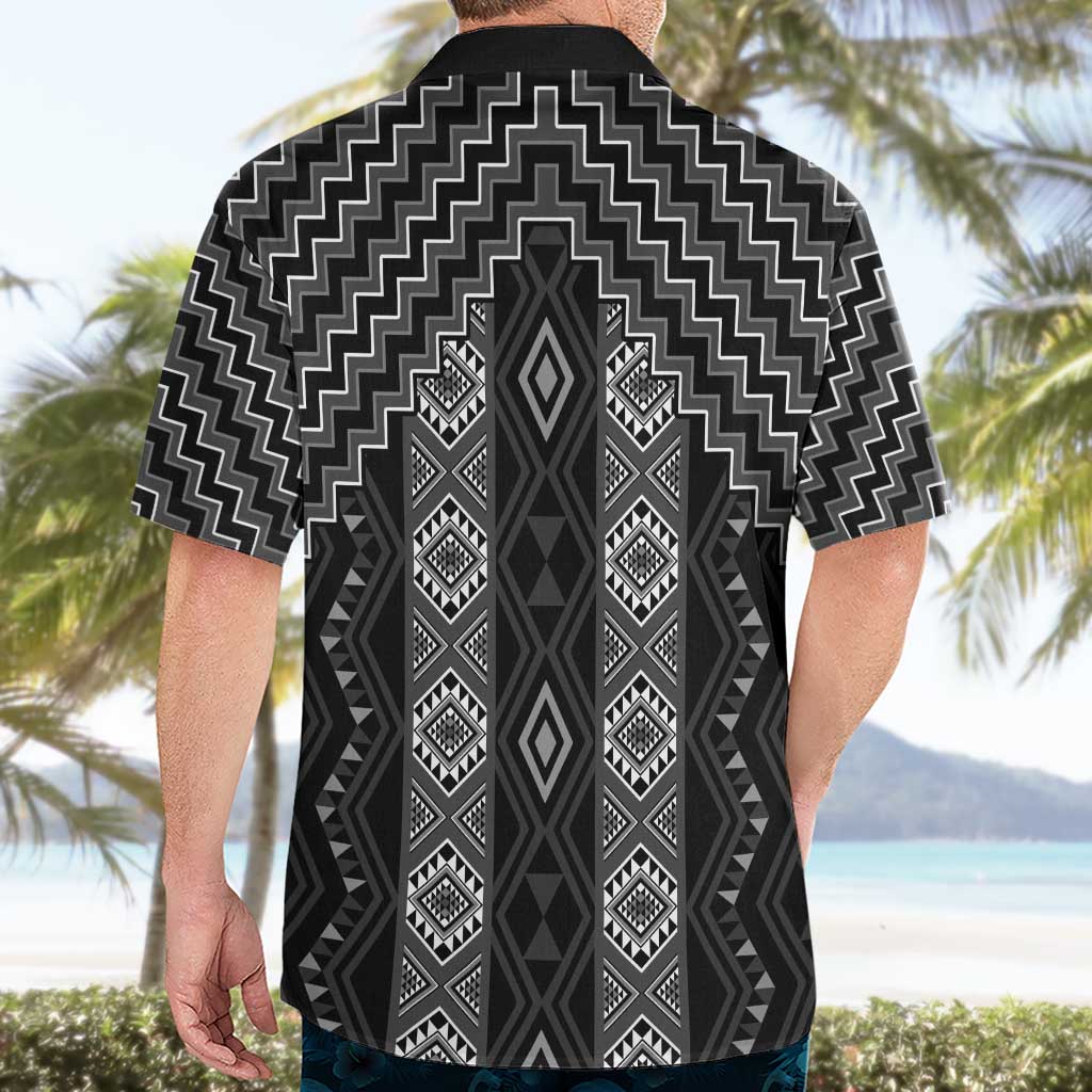 New Zealand Aotearoa Hawaiian Shirt Black Poutama With Taniko Pattern LT05 - Polynesian Pride