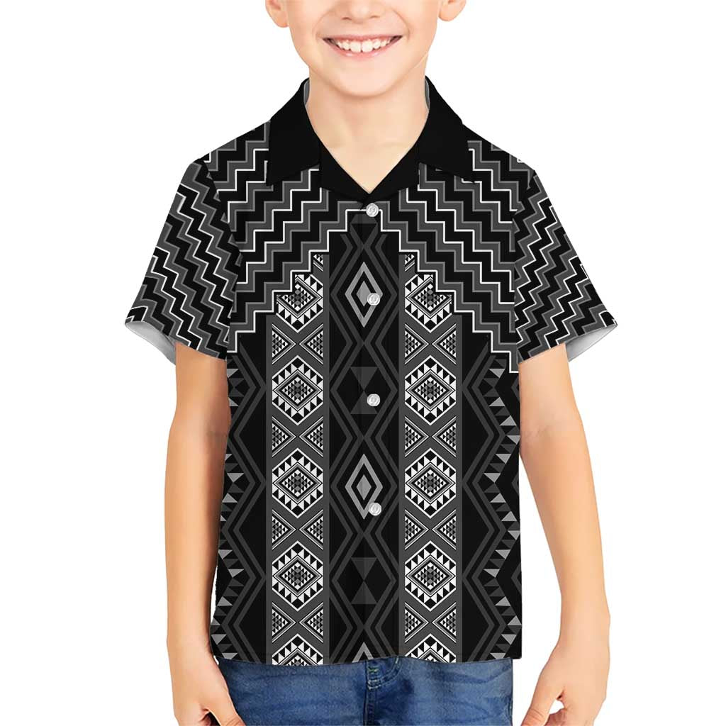 New Zealand Aotearoa Hawaiian Shirt Black Poutama With Taniko Pattern LT05 - Polynesian Pride