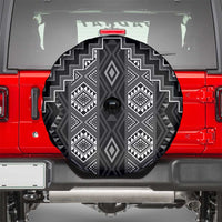 New Zealand Aotearoa Spare Tire Cover Black Poutama With Taniko Pattern LT05 - Polynesian Pride