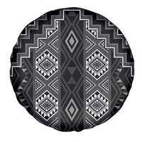New Zealand Aotearoa Spare Tire Cover Black Poutama With Taniko Pattern LT05 - Polynesian Pride