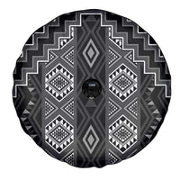 New Zealand Aotearoa Spare Tire Cover Black Poutama With Taniko Pattern LT05 - Polynesian Pride