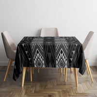 New Zealand Aotearoa Tablecloth Black Poutama With Taniko Pattern LT05 - Polynesian Pride