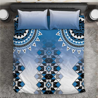 New Zealand Bedding Set Poutama Mix Blue Taniko Inspired Art LT05