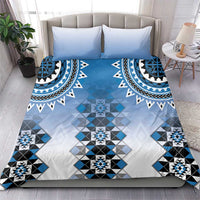 New Zealand Bedding Set Poutama Mix Blue Taniko Inspired Art LT05