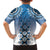 New Zealand Family Matching Off Shoulder Short Dress and Hawaiian Shirt Poutama Mix Blue Taniko Inspired Art LT05