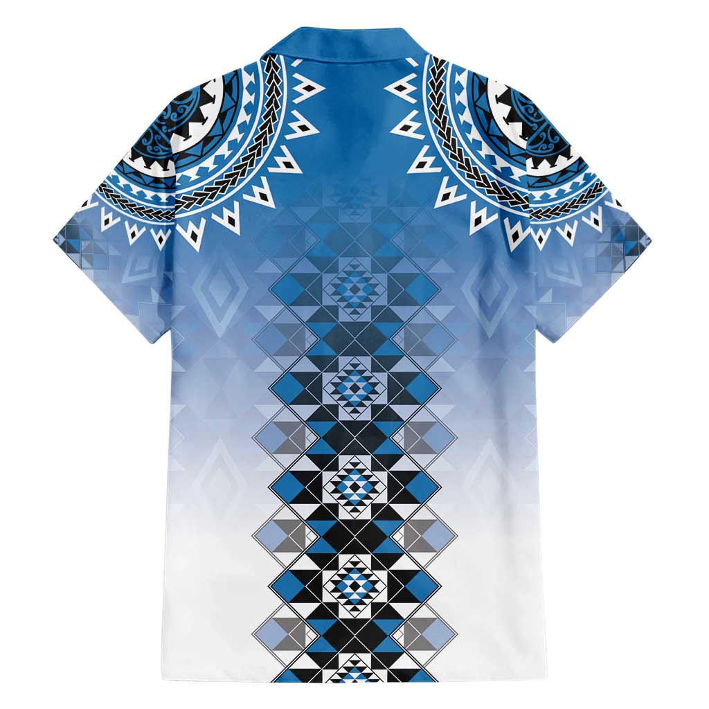 New Zealand Hawaiian Shirt Poutama Mix Blue Taniko Inspired Art LT05 - Polynesian Pride