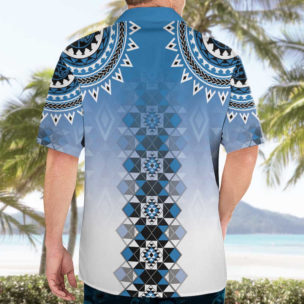 New Zealand Hawaiian Shirt Poutama Mix Blue Taniko Inspired Art LT05 - Polynesian Pride