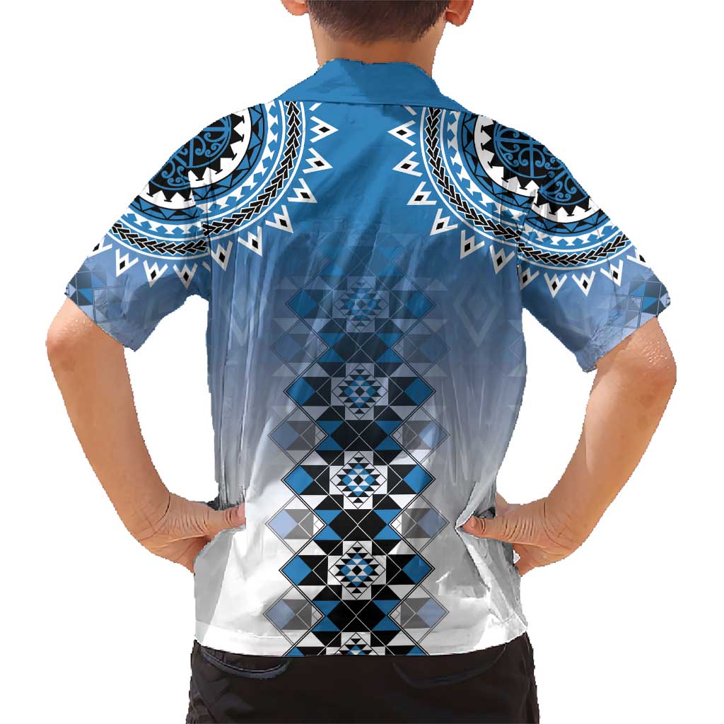 New Zealand Hawaiian Shirt Poutama Mix Blue Taniko Inspired Art LT05 - Polynesian Pride