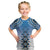 New Zealand Kid T Shirt Poutama Mix Blue Taniko Inspired Art LT05
