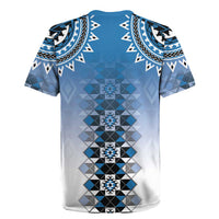 New Zealand Rugby Jersey Poutama Mix Blue Taniko Inspired Art LT05 - Polynesian Pride