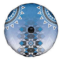New Zealand Spare Tire Cover Poutama Mix Blue Taniko Inspired Art LT05 - Polynesian Pride