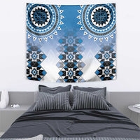 New Zealand Tapestry Poutama Mix Blue Taniko Inspired Art LT05