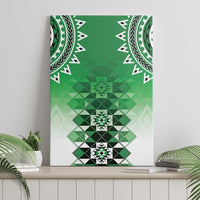 New Zealand Canvas Wall Art Poutama Mix Green Taniko Inspired Art LT05 - Polynesian Pride