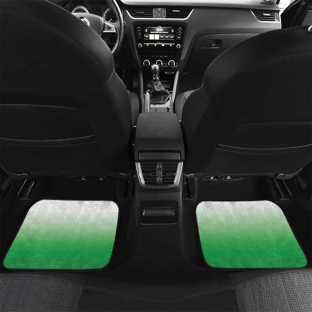New Zealand Car Mats Poutama Mix Green Taniko Inspired Art LT05 Set 2pcs - Back Green - Polynesian Pride
