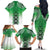 New Zealand Family Matching Off The Shoulder Long Sleeve Dress and Hawaiian Shirt Poutama Mix Green Taniko Inspired Art LT05