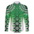 New Zealand Family Matching Off Shoulder Short Dress and Hawaiian Shirt Poutama Mix Green Taniko Inspired Art LT05