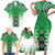 New Zealand Family Matching Short Sleeve Bodycon Dress and Hawaiian Shirt Poutama Mix Green Taniko Inspired Art LT05