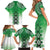 New Zealand Family Matching Short Sleeve Bodycon Dress and Hawaiian Shirt Poutama Mix Green Taniko Inspired Art LT05