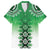 New Zealand Family Matching Short Sleeve Bodycon Dress and Hawaiian Shirt Poutama Mix Green Taniko Inspired Art LT05