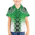 New Zealand Family Matching Short Sleeve Bodycon Dress and Hawaiian Shirt Poutama Mix Green Taniko Inspired Art LT05