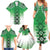 New Zealand Family Matching Summer Maxi Dress and Hawaiian Shirt Poutama Mix Green Taniko Inspired Art LT05