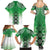 New Zealand Family Matching Summer Maxi Dress and Hawaiian Shirt Poutama Mix Green Taniko Inspired Art LT05