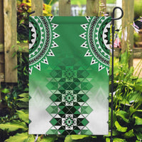 New Zealand Garden Flag Poutama Mix Green Taniko Inspired Art LT05 Garden Flag Green - Polynesian Pride