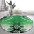 New Zealand Round Carpet Poutama Mix Green Taniko Inspired Art LT05