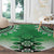 New Zealand Round Carpet Poutama Mix Green Taniko Inspired Art LT05