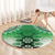 New Zealand Round Carpet Poutama Mix Green Taniko Inspired Art LT05