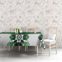 New Zealand Tablecloth Poutama Mix Green Taniko Inspired Art LT05 - Polynesian Pride