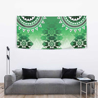 New Zealand Tapestry Poutama Mix Green Taniko Inspired Art LT05
