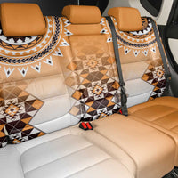 New Zealand Back Car Seat Cover Poutama Mix Orange Taniko Inspired Art LT05