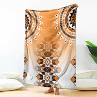 New Zealand Blanket Poutama Mix Orange Taniko Inspired Art LT05 - Polynesian Pride