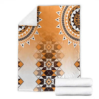 New Zealand Blanket Poutama Mix Orange Taniko Inspired Art LT05 - Polynesian Pride