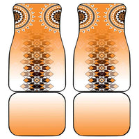 New Zealand Car Mats Poutama Mix Orange Taniko Inspired Art LT05 - Polynesian Pride