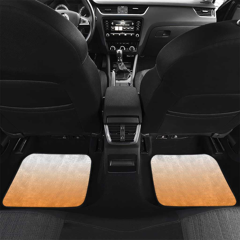 New Zealand Car Mats Poutama Mix Orange Taniko Inspired Art LT05 Set 2pcs - Back Orange - Polynesian Pride