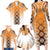 New Zealand Family Matching Long Sleeve Bodycon Dress and Hawaiian Shirt Poutama Mix Orange Taniko Inspired Art LT05