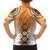 New Zealand Family Matching Off Shoulder Short Dress and Hawaiian Shirt Poutama Mix Orange Taniko Inspired Art LT05